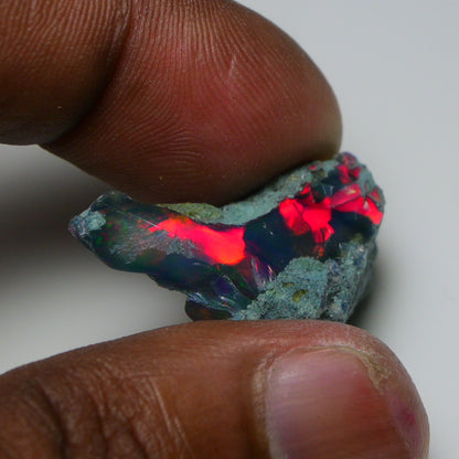 Rare Black Opal 20.30 Carats | Natural Black Ethiopian Opal Rough - Ready for Cutting & Jewelry!