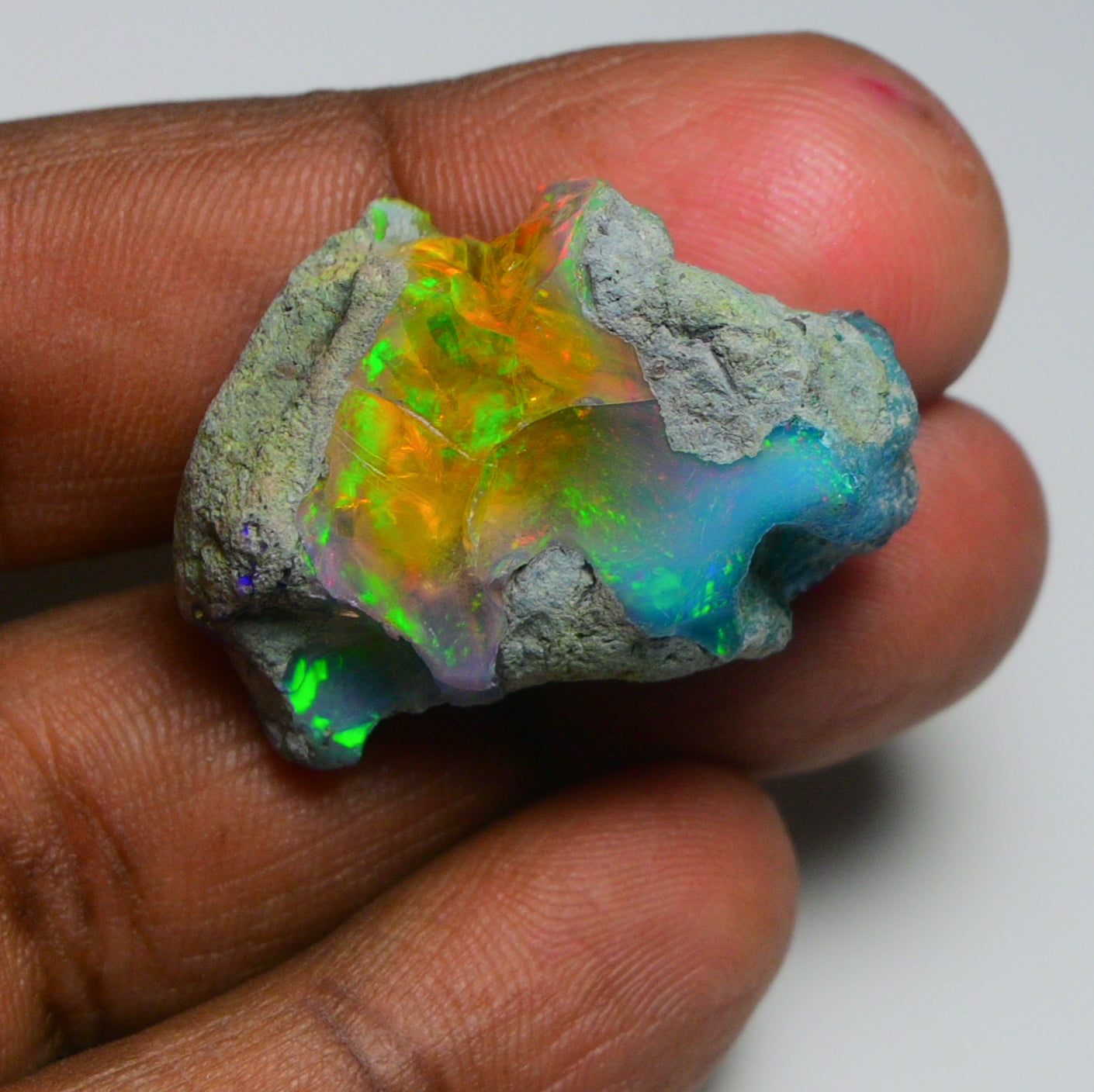 Very Rare Bi-Color Opal Rough 39.45 Cts Natural Ethiopian Opal Raw Jewelry Grade