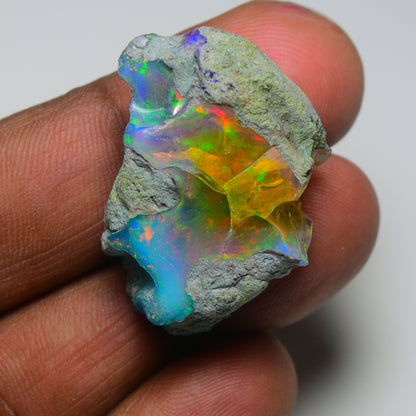 Very Rare Bi-Color Opal Rough 39.45 Cts Natural Ethiopian Opal Raw Jewelry Grade