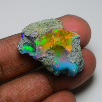 Very Rare Bi-Color Opal Rough 39.45 Cts Natural Ethiopian Opal Raw Jewelry Grade