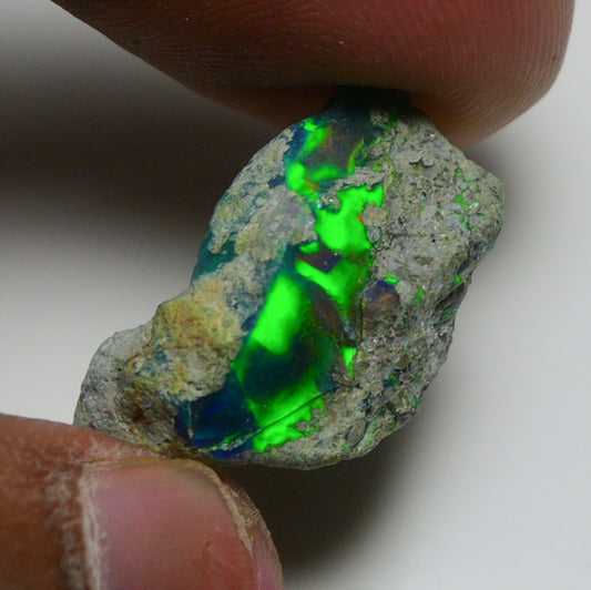 Black Opal 14.70 Carats | Natural Black Ethiopian Opal Rough - Ready for Cutting & Jewelry!