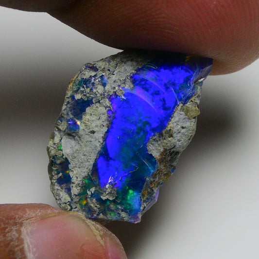 Black Opal 12.45 Carats | Natural Black Ethiopian Opal Rough - Ready for Cutting & Jewelry!