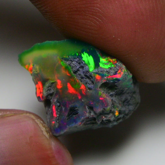 Black Opal 10.90 Carats | Natural Black Ethiopian Opal Rough - Ready for Cutting & Jewelry!