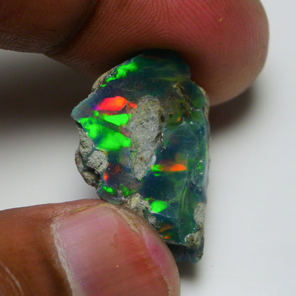 Black Opal 10.00 Carats | Natural Black Ethiopian Opal Rough - Ready for Cutting & Jewelry!
