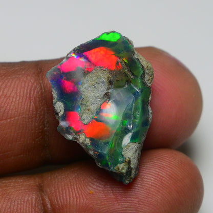 Black Opal 10.00 Carats | Natural Black Ethiopian Opal Rough - Ready for Cutting & Jewelry!