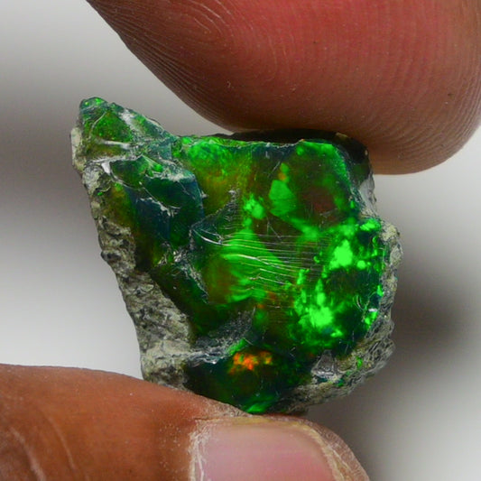 Black Opal 11.45 Carats | Natural Black Ethiopian Opal Rough - Ready for Cutting & Jewelry!