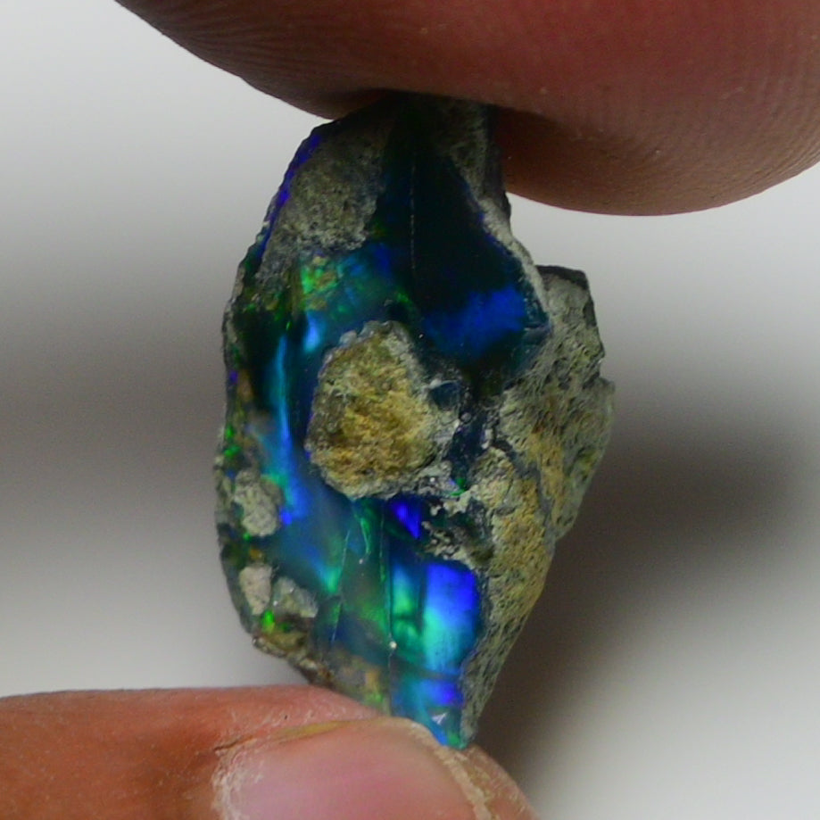 Black Opal 7.15 Carats | Natural Black Ethiopian Opal Rough - Ready for Cutting & Jewelry!