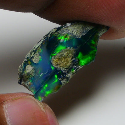 Black Opal 7.15 Carats | Natural Black Ethiopian Opal Rough - Ready for Cutting & Jewelry!