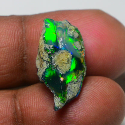 Black Opal 7.15 Carats | Natural Black Ethiopian Opal Rough - Ready for Cutting & Jewelry!