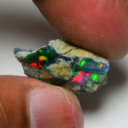 Black Opal 7.15 Carats | Natural Black Ethiopian Opal Rough - Ready for Cutting & Jewelry!