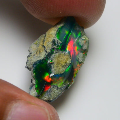 Black Opal 7.15 Carats | Natural Black Ethiopian Opal Rough - Ready for Cutting & Jewelry!