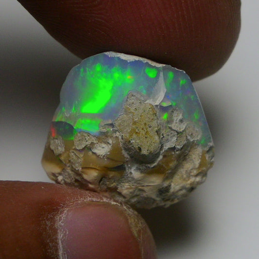 Rare White Opal 16.00 Carats | Natural White Ethiopian Opal Rough - Ready for Cutting & Jewelry!