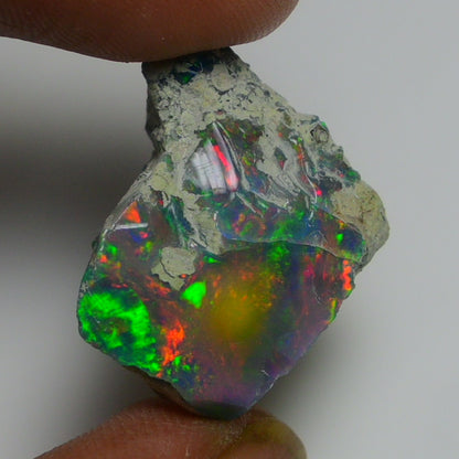 Black Opal Weight: 17.35  Carats | Natural Black Ethiopian Opal Rough - Ready for Cutting & Jewelry