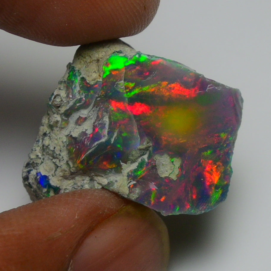 Black Opal Weight: 17.35  Carats | Natural Black Ethiopian Opal Rough - Ready for Cutting & Jewelry