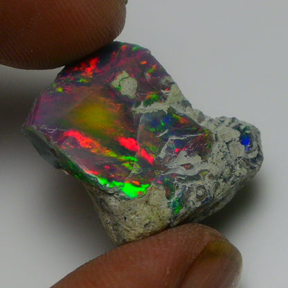 Black Opal Weight: 17.35  Carats | Natural Black Ethiopian Opal Rough - Ready for Cutting & Jewelry