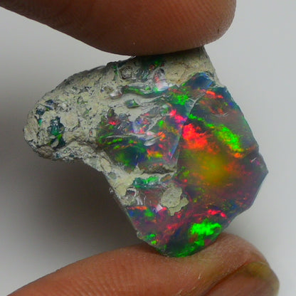 Black Opal Weight: 17.35  Carats | Natural Black Ethiopian Opal Rough - Ready for Cutting & Jewelry