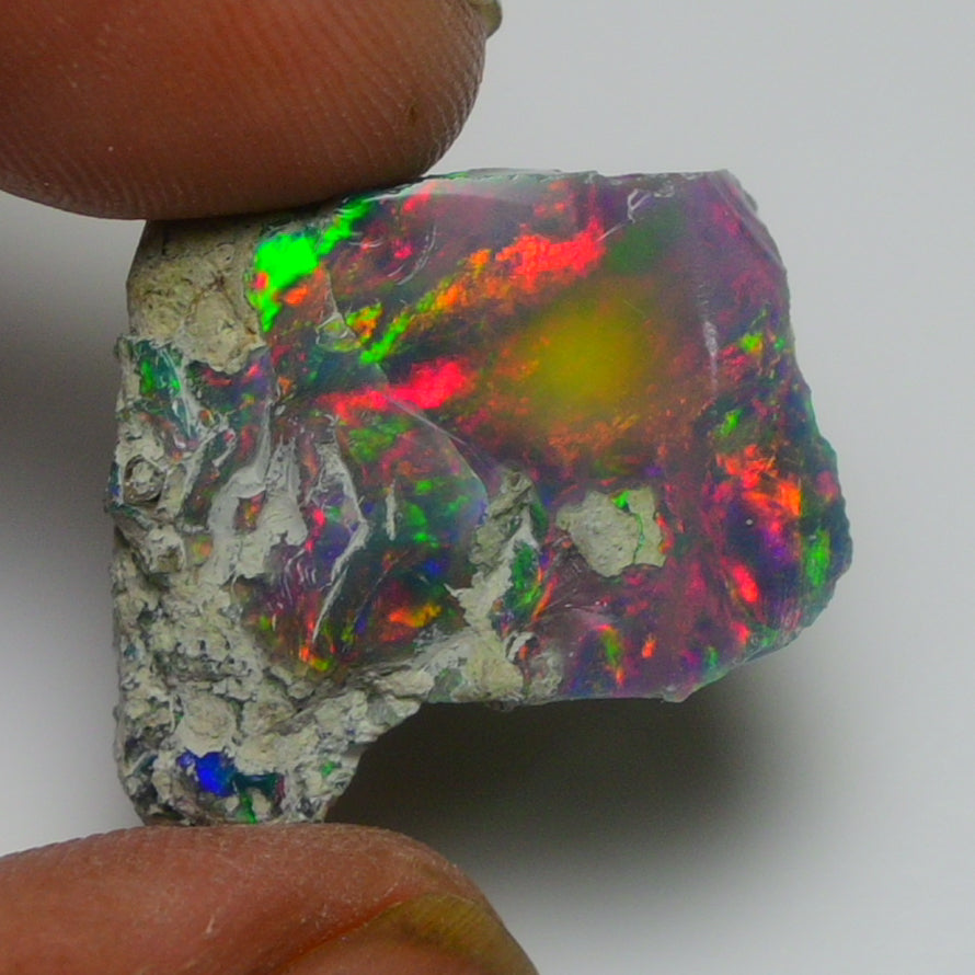 Black Opal Weight: 17.35  Carats | Natural Black Ethiopian Opal Rough - Ready for Cutting & Jewelry