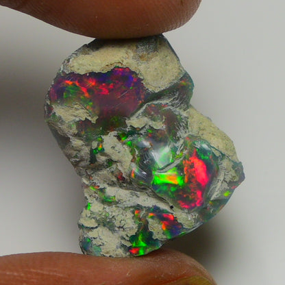 Black Opal Weight: 17.35  Carats | Natural Black Ethiopian Opal Rough - Ready for Cutting & Jewelry
