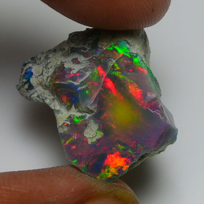Black Opal Weight: 17.35  Carats | Natural Black Ethiopian Opal Rough - Ready for Cutting & Jewelry