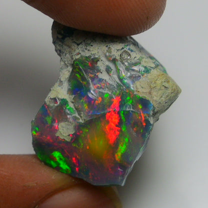 Black Opal Weight: 17.35  Carats | Natural Black Ethiopian Opal Rough - Ready for Cutting & Jewelry