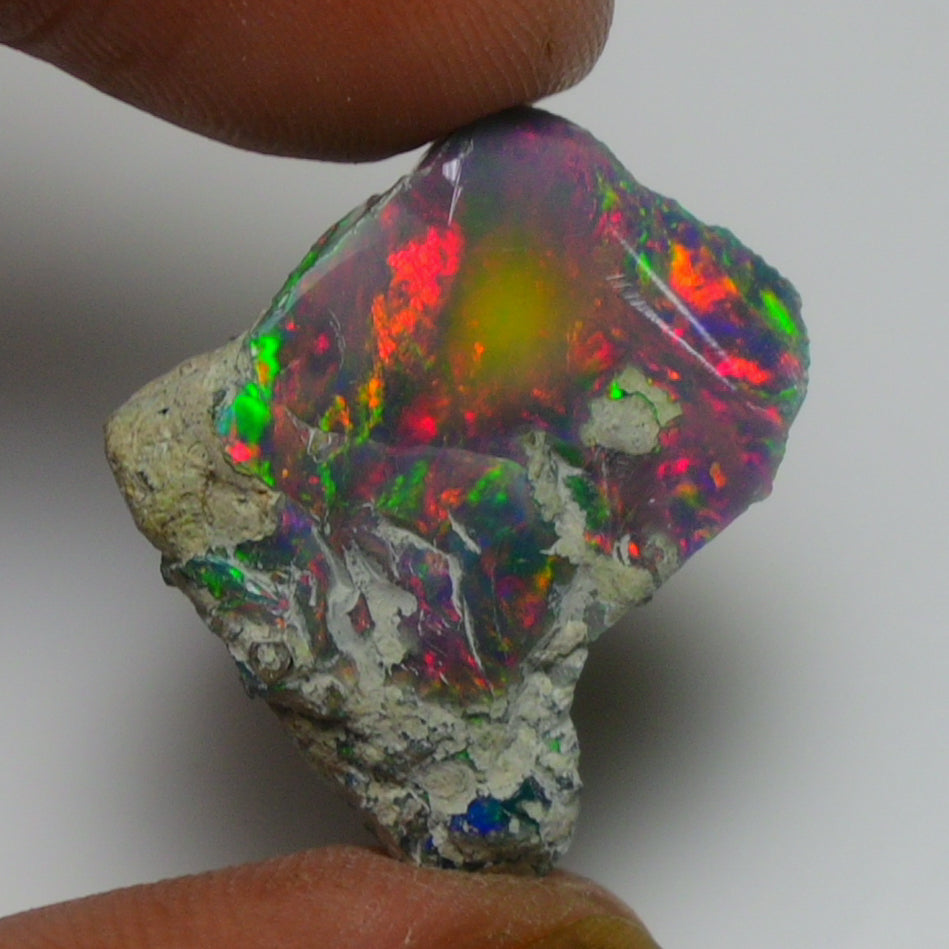 Black Opal Weight: 17.35  Carats | Natural Black Ethiopian Opal Rough - Ready for Cutting & Jewelry