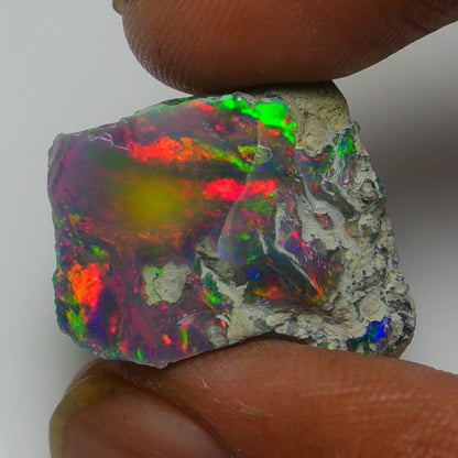 Black Opal Weight: 17.35  Carats | Natural Black Ethiopian Opal Rough - Ready for Cutting & Jewelry