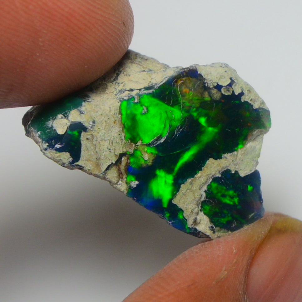 Black Opal Weight: 14.40  Carats | Natural Black Ethiopian Opal Rough - Ready for Cutting & Jewelry
