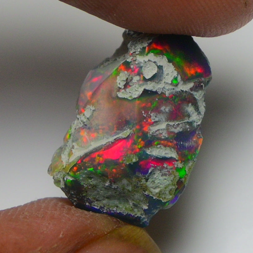 Black Opal Weight: 7.00  Carats | Natural Black Ethiopian Opal Rough - Ready for Cutting & Jewelry