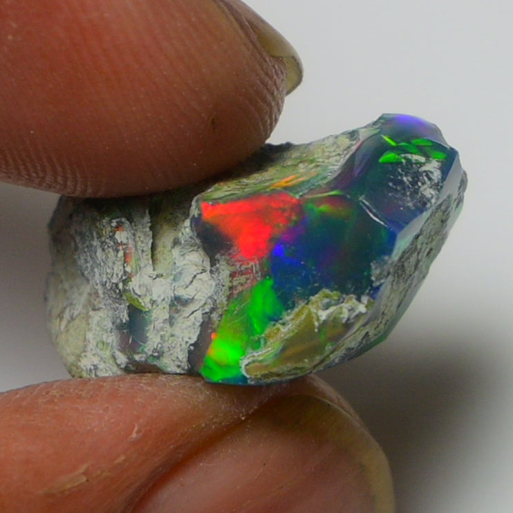 Black Opal Weight: 7.00  Carats | Natural Black Ethiopian Opal Rough - Ready for Cutting & Jewelry