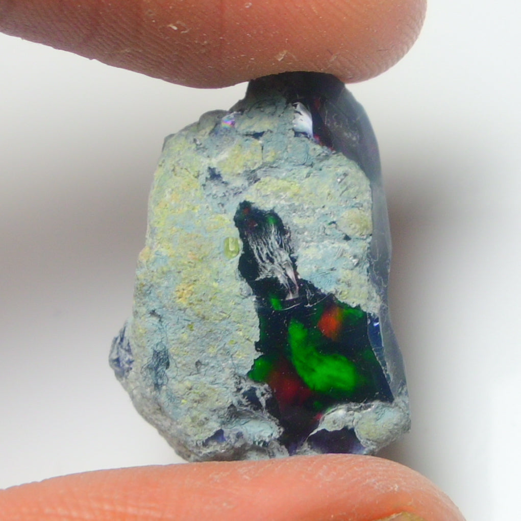 Black Opal Rough 14.05 Carats | Natural Ethiopian Opal Rough - Ready for Cutting & Jewelry | AAA Grade Opal Raw