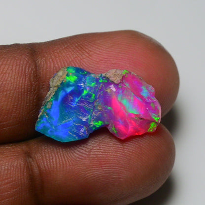 Very Rare Bi-Color Opal Rough 5.00 Cts Natural Ethiopian Opal Raw Jewelry Grade