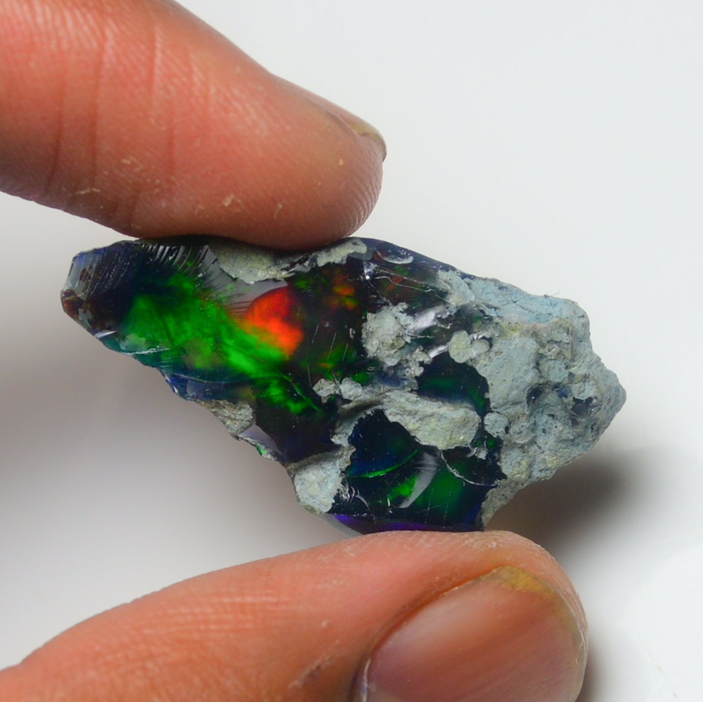Black Opal Rough 14.70 Carats | Natural Ethiopian Opal Rough - Ready for Cutting & Jewelry | AAA Grade Opal Raw