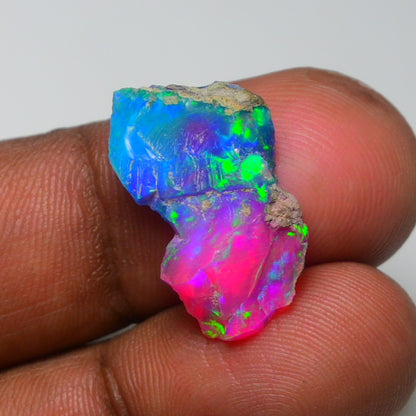 Very Rare Bi-Color Opal Rough 5.00 Cts Natural Ethiopian Opal Raw Jewelry Grade
