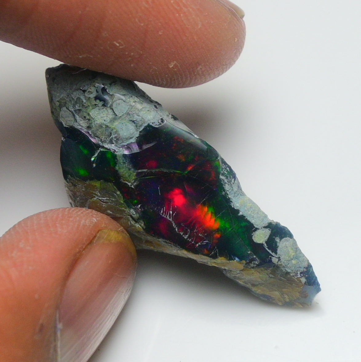 Black Opal Rough 14.70 Carats | Natural Ethiopian Opal Rough - Ready for Cutting & Jewelry | AAA Grade Opal Raw