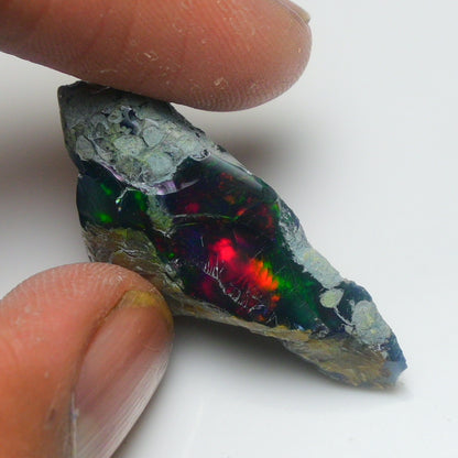 Black Opal Rough 14.70 Carats | Natural Ethiopian Opal Rough - Ready for Cutting & Jewelry | AAA Grade Opal Raw