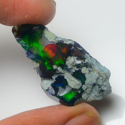 Black Opal Rough 14.70 Carats | Natural Ethiopian Opal Rough - Ready for Cutting & Jewelry | AAA Grade Opal Raw