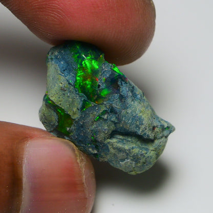 Rare Black Opal 21.70 Carats | Natural Black Ethiopian Opal Rough - Ready for Cutting & Jewelry!