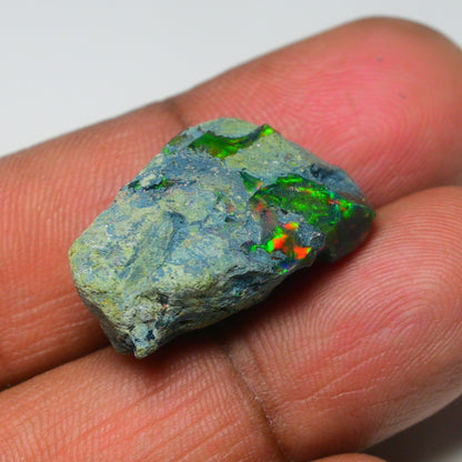 Rare Black Opal 21.70 Carats | Natural Black Ethiopian Opal Rough - Ready for Cutting & Jewelry!
