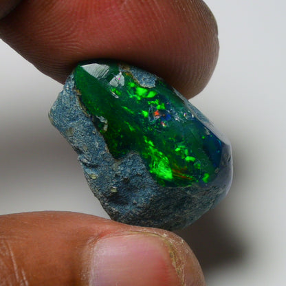 Rare Black Opal 14.00 Carats | Natural Black Ethiopian Opal Rough - Ready for Cutting & Jewelry!