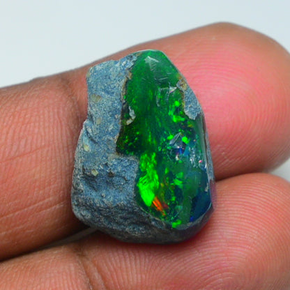 Rare Black Opal 14.00 Carats | Natural Black Ethiopian Opal Rough - Ready for Cutting & Jewelry!