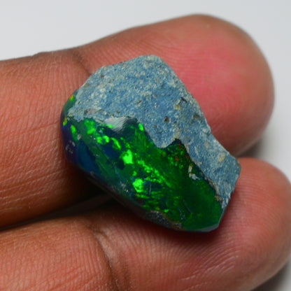 Rare Black Opal 14.00 Carats | Natural Black Ethiopian Opal Rough - Ready for Cutting & Jewelry!