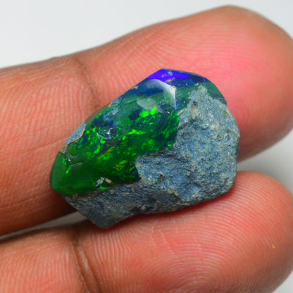 Rare Black Opal 14.00 Carats | Natural Black Ethiopian Opal Rough - Ready for Cutting & Jewelry!