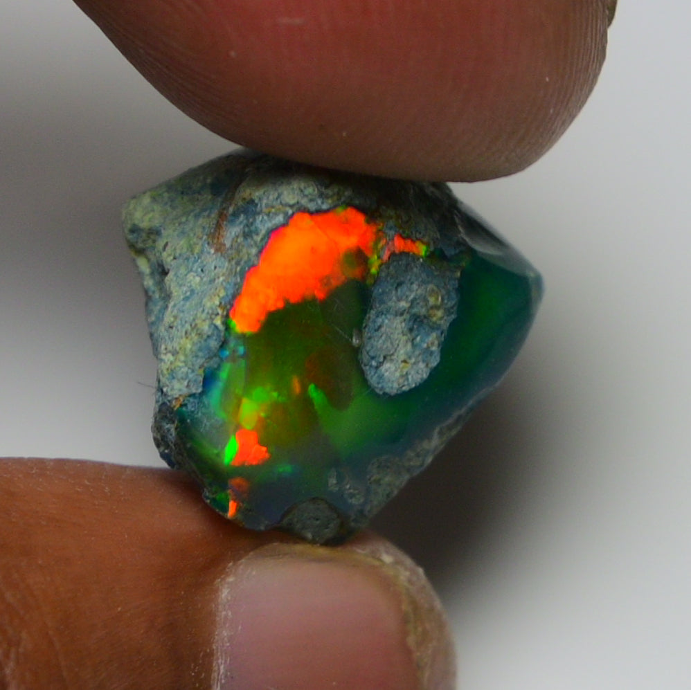 Rare Black Opal 14.00 Carats | Natural Black Ethiopian Opal Rough - Ready for Cutting & Jewelry!