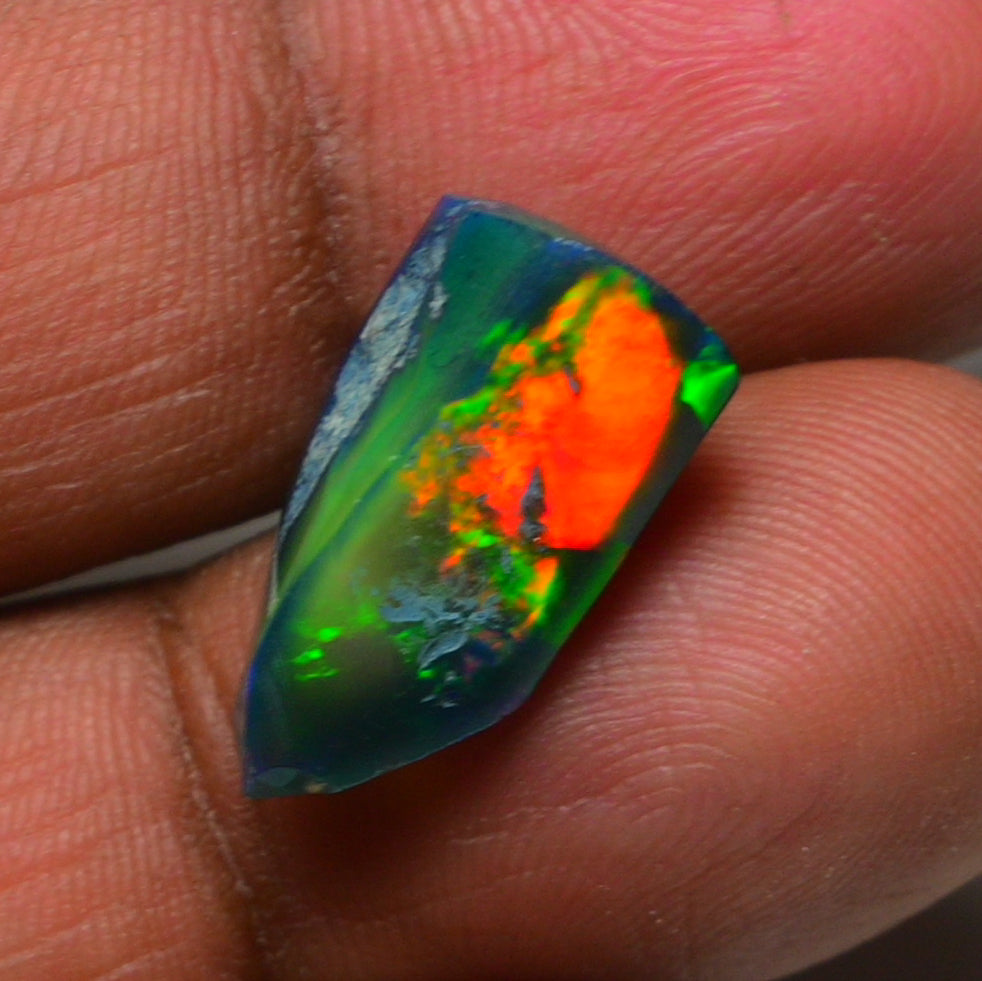 Rare Black Opal 6.40 Carats | Natural Black Ethiopian Opal Rough - Ready for Cutting & Jewelry!