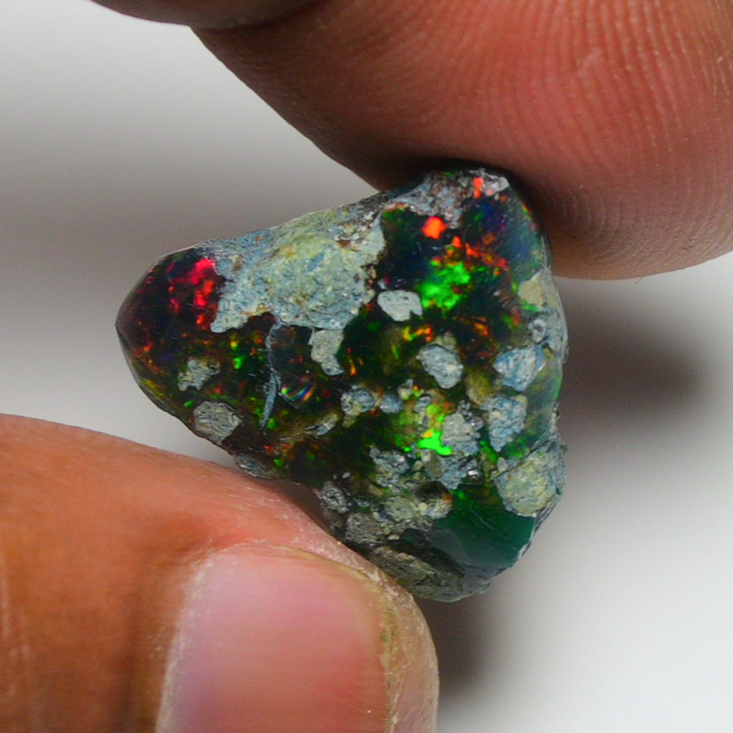 Rare Black Opal 11.55 Carats | Natural Black Ethiopian Opal Rough - Ready for Cutting & Jewelry!