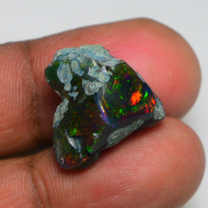 Rare Black Opal 11.55 Carats | Natural Black Ethiopian Opal Rough - Ready for Cutting & Jewelry!