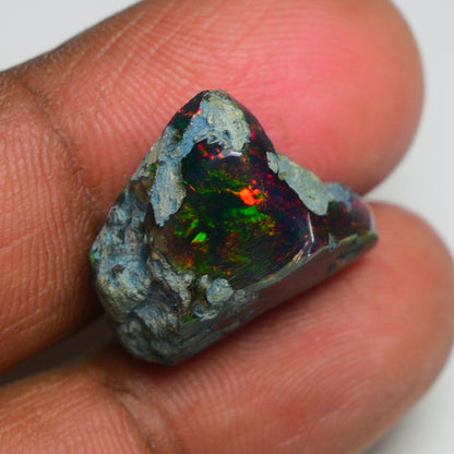 Rare Black Opal 11.55 Carats | Natural Black Ethiopian Opal Rough - Ready for Cutting & Jewelry!