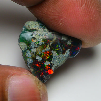 Rare Black Opal 11.55 Carats | Natural Black Ethiopian Opal Rough - Ready for Cutting & Jewelry!