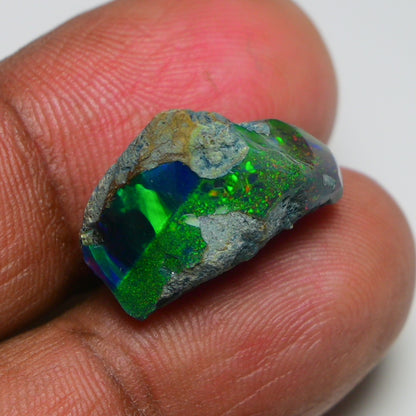 Rare Black Opal 10.25 Carats | Natural Black Ethiopian Opal Rough - Ready for Cutting & Jewelry!
