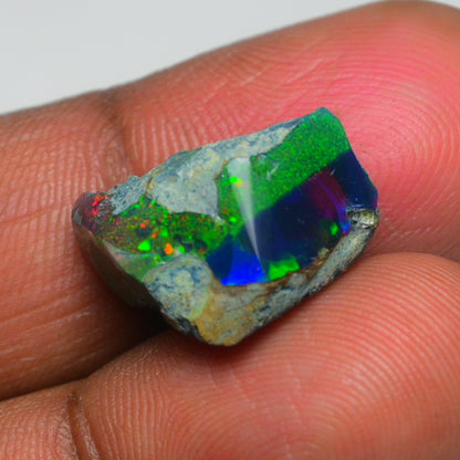 Rare Black Opal 10.25 Carats | Natural Black Ethiopian Opal Rough - Ready for Cutting & Jewelry!